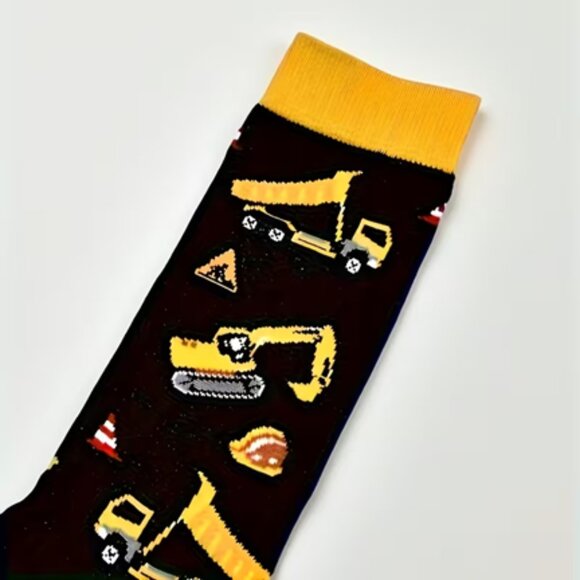 Construction Theme -  Dump Truck / Heavy Equipment Crew Socks - NWT - Picture 3 of 7